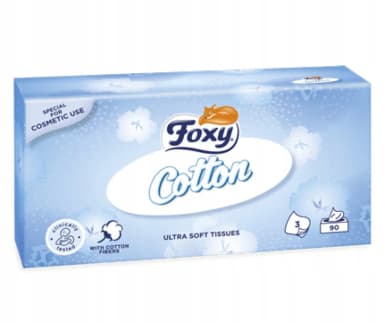 FOXY CHUSTECZKI ULTRA MIĘKKIE 3 WARSTWOWE 90 SZTUK COTTON BOX FOXY CHUSTECZKI ULTRA MIĘKKIE 3 WARSTWOWE 90 SZTUK COTTON BOX