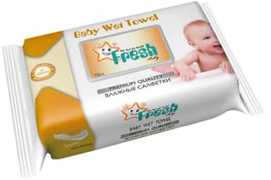 CHUSTECZKI NAWILŻANE FRESH BABY ŻÓŁTE Z KLIPSEM 72 SZT CHUSTECZKI NAWILŻANE FRESH BABY ŻÓŁTE Z KLIPSEM 72 SZT