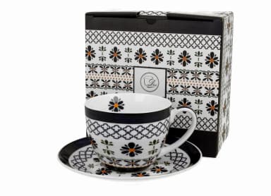 FILIŻANKA PORCELANOWA ZE SPODKIEM 250ml pojedyńcza INDYGO FILIŻANKA PORCELANOWA ZE SPODKIEM 250ml pojedyńcza INDYGO