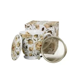 KUBEK BARYŁKA NA STOPCE Z ZAPARZACZEM ENGLISH ROSES WHITE 500ML KUBEK BARYŁKA NA STOPCE Z ZAPARZACZEM ENGLISH ROSES WHITE 500ML