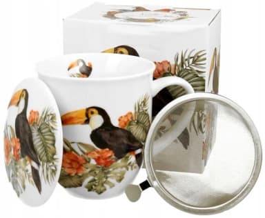 KUBEK Z ZAPARZACZEM PTASI ŚWIAT TUKAN 400ML KUBEK Z ZAPARZACZEM PTASI ŚWIAT TUKAN 400ML