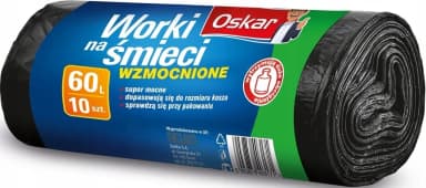 WORKI NA ŚMIECI OSKAR MOCNE LD CZARNE 60 L 10 SZT WORKI NA ŚMIECI OSKAR MOCNE LD CZARNE 60 L 10 SZT